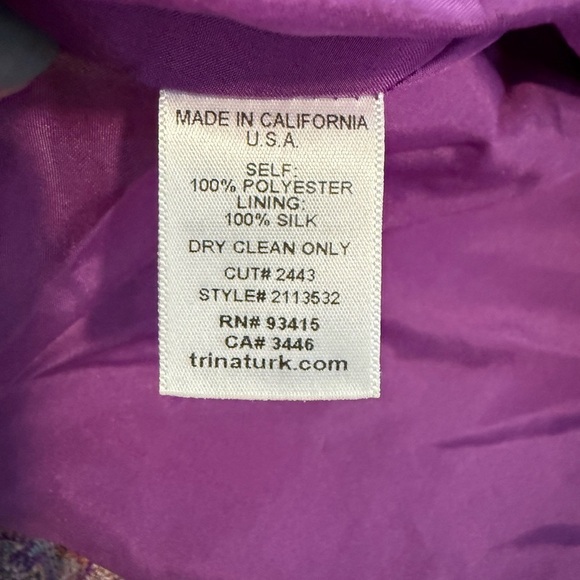 Trina Turk Sleeveless Tiered Serpentine Lace Crochet Fortuna Dress Purple Size 2 - Picture 5 of 6